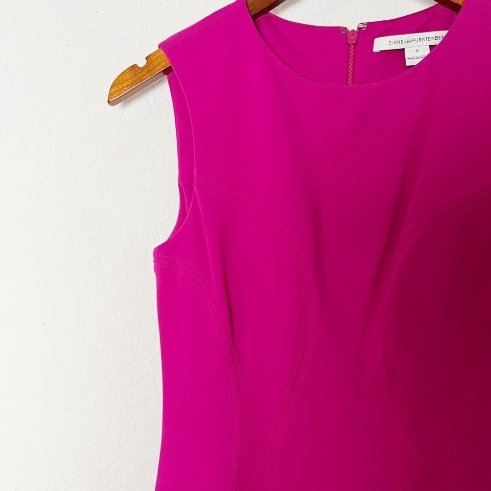 Diane von Furstenberg Jaelyn pink sleeveless flare bottom dress - Picture 5 of 10